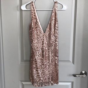 Sequin, rose gold dress. Worn once.
